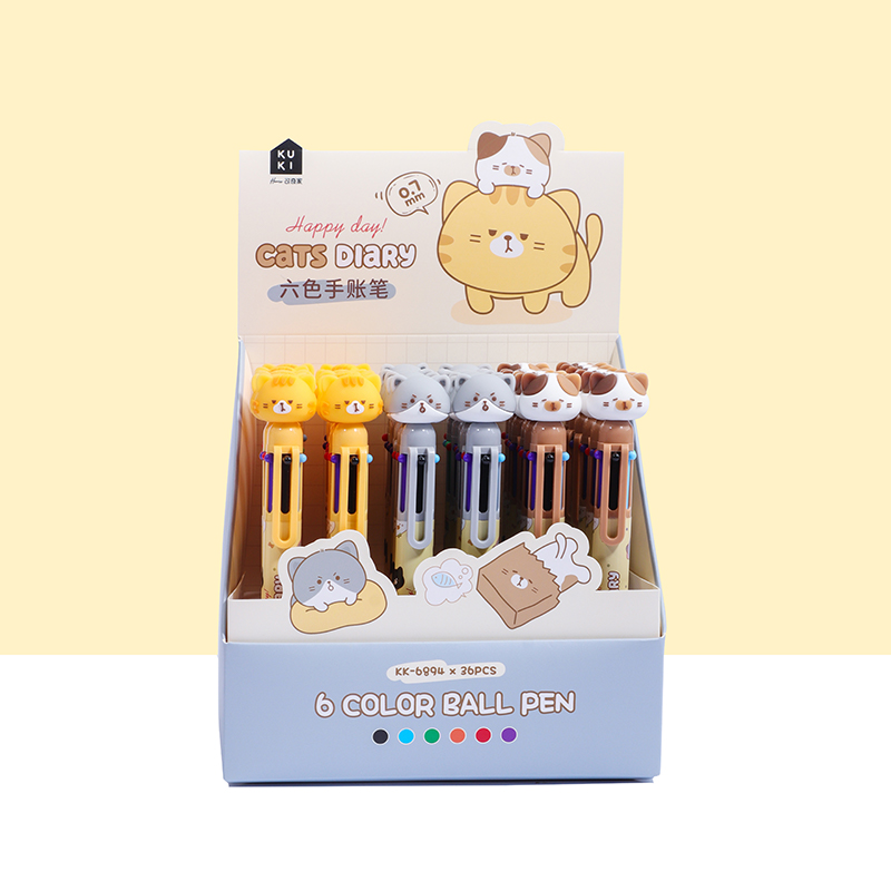 Cats Diary 6-color Ball Pen